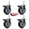 Service Caster 5 Inch Black Polyurethane Wheel Swivel 58 Inch Threaded Stem Caster Set with Brake SCC SCC-TS20S514-PPUB-BLK-PLB-58212-4 - alternate 2